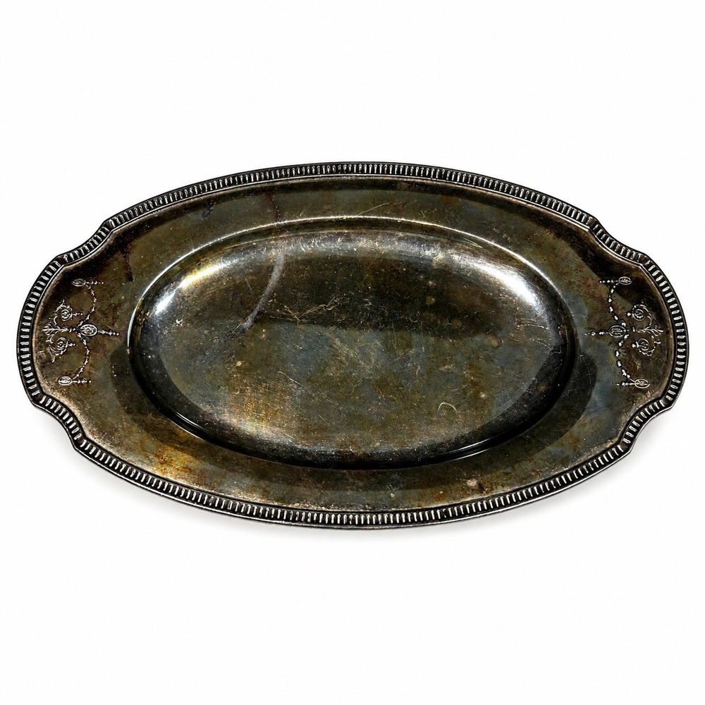 Vintage Community Plate Adam Silver Plated Oval Serving Platter 11947 12 Inch